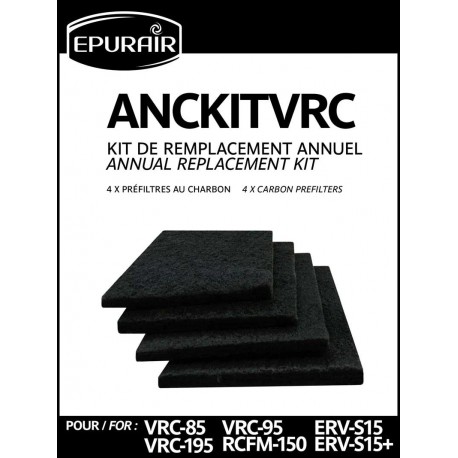 Annual replacement air filters kit for Epurair VRC (ANCKITVRC) Epurair Filters